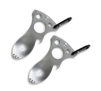 APGLSXY Ensemble d'ustensiles de camping multifonctions avec décapsuleur et poignée ergonomique - Convient pour la randonnée en famille - Cuillère portable avec décapsuleur