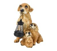APGLSXY Lampe solaire décorative en forme de chien pour cour, terrasse, pelouse, statue en résine imperméable illumine la nuit
