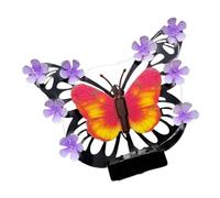 APGLSXY Lumière de décoration solaire en forme de papillon - Utilisation extérieure - Construction en fer - Éclairage doux et étanche pour jardin - Applique murale en forme de papillon