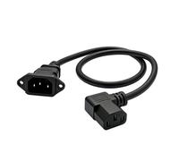 APGLSXY Rallonge IEC de sortie latérale, gauche C urve | Entrée de montage sur panneau, câble de 60 cm pour les interstices étroites des équipements, moniteur UPS ou alimentation de