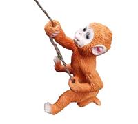 APGLSXY Sculptures uniques en résine résistante aux intempéries en forme d'écureuil grimpant et singe - Décoration artisanale pour intérieur et extérieur - Crochet unique pour récipient animal