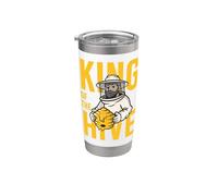 Apiculteur King of the Hive Men Apiculture Dad Honeybee Bee Gobelet isotherme en acier inoxydable double paroi