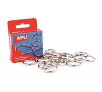 Apli 000451 Lot de 20 Anneau en métal ouvrable 20 mm Argent