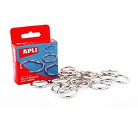 Apli 000454 Lot de 20 Anneau en métal ouvrable 38 mm Argent