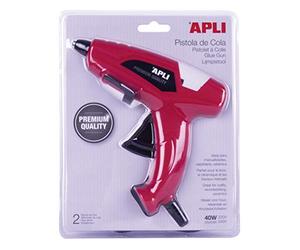 Apli 013942 - Pistolet à colle 40W qualité Premium avec 2 bâtons de colle