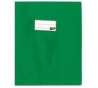 Apli 101593 - Protège-cahiers PVC 19/100ème 17 x 22 cm Vert avec porte-étiquette et étiquette lignée
