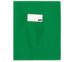 Apli 101593 - Protège-cahiers PVC 19/100ème 17 x 22 cm Vert avec porte-étiquette et étiquette lignée