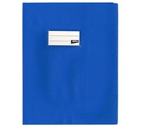 Apli 101594 - Protège-cahier PVC 19/100ème 17 x 22 cm Bleu avec porte-étiquette et étiquette lignée