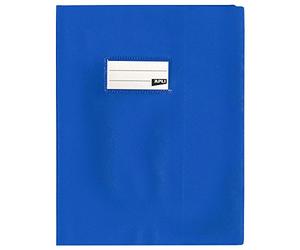 Apli 101594 - Protège-cahier PVC 19/100ème 17 x 22 cm Bleu avec porte-étiquette et étiquette lignée