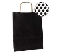 agipa sac papier - en papier kraft, moyen, noir avec cordelette, extérieur noir, intérieur marron avec noir - 1 pièce (101840)