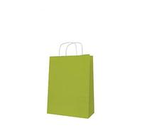 APLI Cabas en papier – kraft moyen – vert tilleul