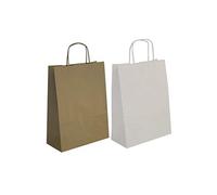 APLI Sac en papier kraft 101853 18 x 8 x 21 cm blanc 50 unités