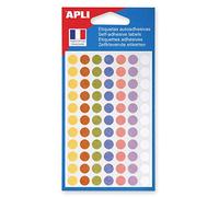 Apli 102147 - Pochette de 385 pastilles Ø 8 mm Couleurs Pastel Assorties : Jaune/Blanc/Violet