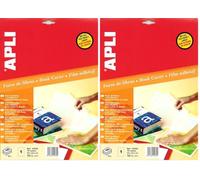 APLI 10230 - Couvre-livres en feuilles repositionnables pour recouvrir et protéger les livres - 241,3x333 mm - Transparent - 10 feuilles. (Lot de 2)