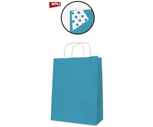 Apli 102322 - Sac Cabas Kraft Turquoise 18 Cm X 8 Cm X 21 Cm