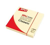 APLI 10975 - Notes adhésives 75 x 75 mm - Bloc de 100 feuilles - Couleur: jaune