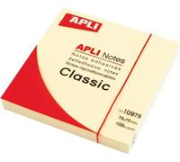 APLI 10975 - Notes adhésives 75 x 75 mm - Bloc de 100 feuilles - Couleur: jaune (Lot de 5)