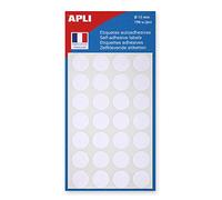 Pastille adhésive apli agipa diamètre 15mm permanente coloris blanc pochette 196 unités