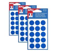 APLI 111962 - Pochette de 90 pastilles de couleur bleue Ø 19 mm (Lot de 3)