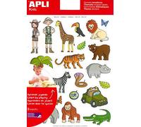 APLI 11433 - Gommettes Thématiques enlevables : La Jungle - 3 feuilles de Gommettes