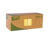 APLI 11987 - Boîte de 12 blocs de 100 notes adhésives 100% recy s - 75 x 75 mm - Couleur: Jaune