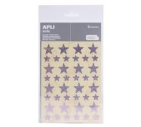 APLI 12055 - Pochette de 120 gommettes étoiles holographique rose - 3 feuilles de gommettes