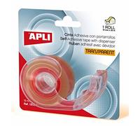 APLI 12094 Ruban adhésif transparent avec distributeur 19 mm x 33 m