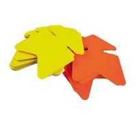 Apli 121910 - Flèches fluo effaçables à sec, 12x16 cm, recto jaune et verso orange, carton 680 g, lot de 10 flèhes en carton, signalétique ultra visible