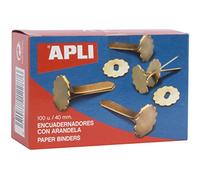 APLI 12287 Boîte de 100 Attaches parisiennes avec oeillets 40 mm