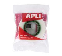 Apli 12533 - Ruban adhésif invisible en sachet - 19 mm x 33 m - Adhésif acrylique à base d'eau.