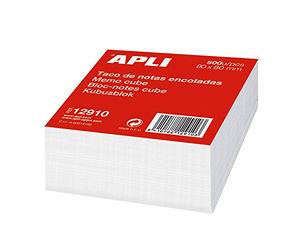 APLI 12910 - Bloc-notes cube 80 x 80 mm - 500 feuilles blanc