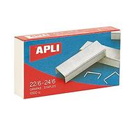 APLI Agrafes 13469, galvanisées 22/6-24/6, finition argentée brillante, boîte de 1000