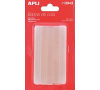 APLI Recharge pour pistolet à colle 13943 – 10 bâtons Ø11 mm x 10 cm – Transparent
