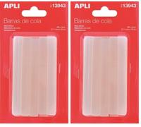 APLI 13943 - Recharge pour pistolet à colle - 10 bâtons de colle Ø11mm x 10 cm. (Lot de 2)