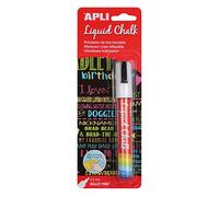 Apli 13954 Marqueur craie liquide effaçable blanc - pointe ronde 5,5 mm