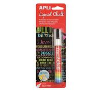 Apli 13954 - Marqueur Craie Liquide Effaçable Pointe Ronde Écriture Blanche Diàmètre 5.5mm