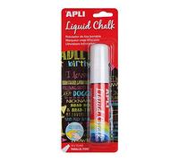 Apli 13960 Marqueur craie liquide effaçable blanc - pointe biseautée 10 x 15 mm