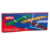 APLI 14909 - Relieur fastener plastique, couleurs assorties en boîte de 50 unités