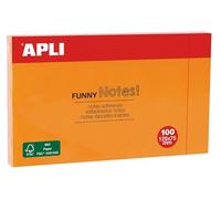 APLI Notes adhésives Funny Notes 15005 – 75×125 mm 100 feuilles – Lot de 12 Orange fluo