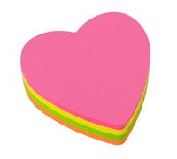 APLI Notes adhésives cœur 16277 - 70x70 mm - Bloc 200 f. - 4 couleurs fluo - Repositionnables