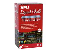 APLI 16900 - Marqueurs à craie effaçable, 5,5 mm, liquide craie pointe ronde, bleu