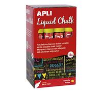 APLI 16901 - Marqueurs à craie effaçable, 5,5 mm, liquide craie pointe ronde, jaune