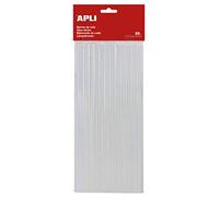 APLI 17003 Lot de 25 barres de colle thermofusible Ø 7,5 mm x 20 cm Transparent