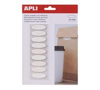 Apli 17413 Sachet de 18 Fermetures ovales auto agrippante Blanc