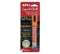 APLI 17622 - Feutres à craie effaçable, 5,5 mm, Liquid Chalk Pointe ronde, Orange
