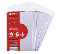 APLI 19012 Lot de 15 Couvre-Livres Ajustables Transparent PVC 290 mm, Protège-Livres Sans Découpe ni Adhésif, Pour Livres, Cahiers et Manuels Scolaires