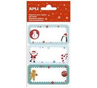 APLI 19021 - Étiquettes de Noël pour décoration de cadeaux - Biscuit en pain d'épice, 3 feuilles, 9 unités
