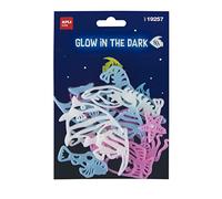 APLI 19257 - Stickers luminescents en forme de poissons - Autocollants phosphorescents 3D à coller au mur ou au plafond.