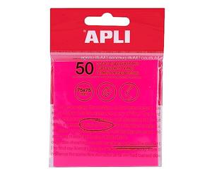APLI 19570 - Notes adhésives transparentes - 75 x 75 mm - Couleur: roses - 50 feuilles translucides résistantes à l'eau - Idéal pour les étudiants et les enseignants.