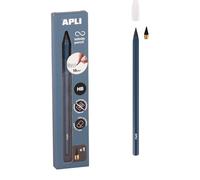 APLI Crayon de papier Infinity – éternel sans encre, mine de recharge, corps bleu